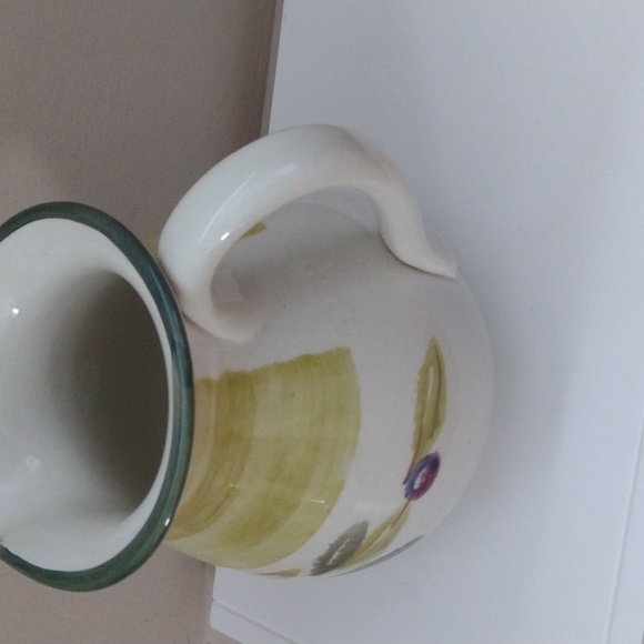 Bizzirri Pitcher Hand-painted Olives On A  Branch  Made in Italy Vintage - Picture 5 of 6